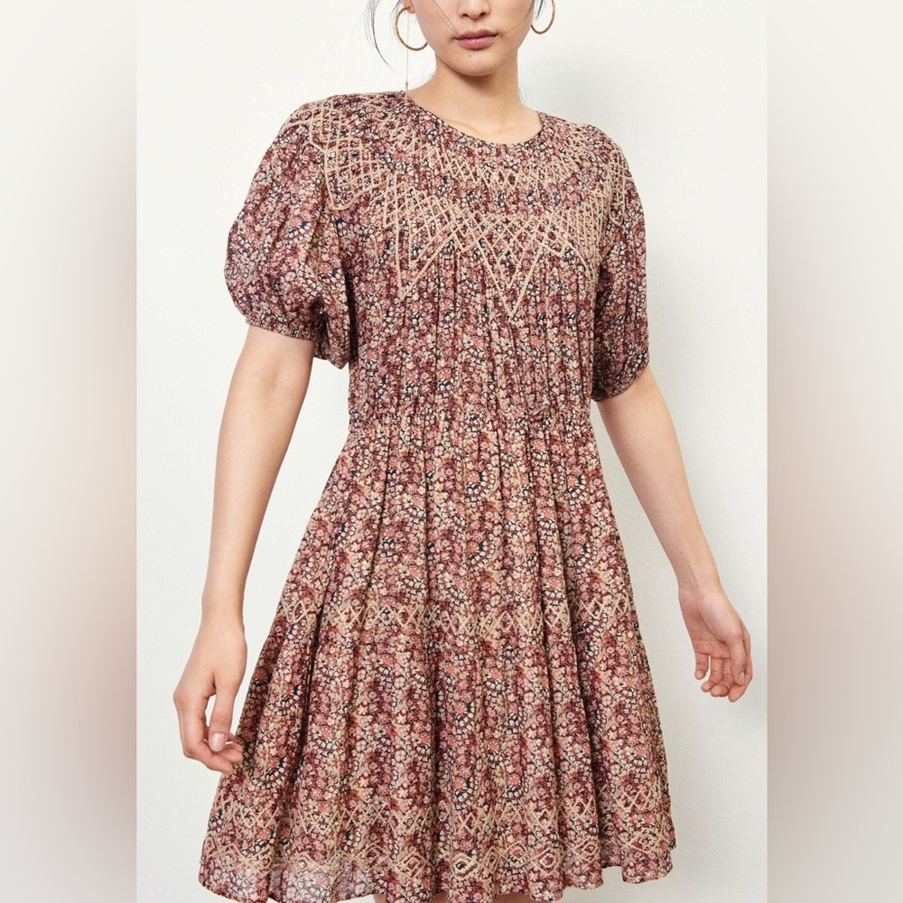 ba&sh Floral Short Sleeve Dress